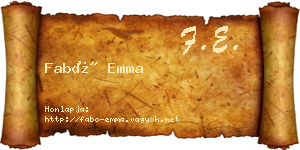 Fabó Emma névjegykártya